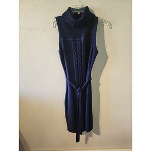 Calvin Klein Women’s Sleeveless Turtleneck Sweater dress size Medium Blue